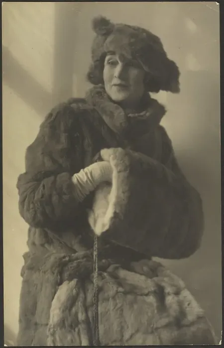 Framed Print : Portrait of a Woman in Furs with Muff, 1907-1943. Creator: Louis Fleckenstein Framed Print : Portrait of a Woman in Furs with Muff, 1907-1943. Creator: Louis Fleckenstein