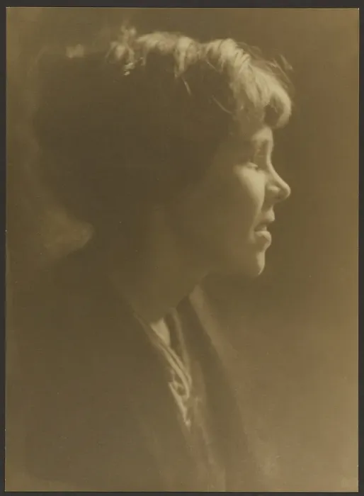 Framed Print : Portrait of a Woman with Hair in Loose Bun, 1907-1943. Creator: Louis Fleckenstein Framed Print : Portrait of a Woman with Hair in Loose Bun, 1907-1943. Creator: Louis Fleckenstein