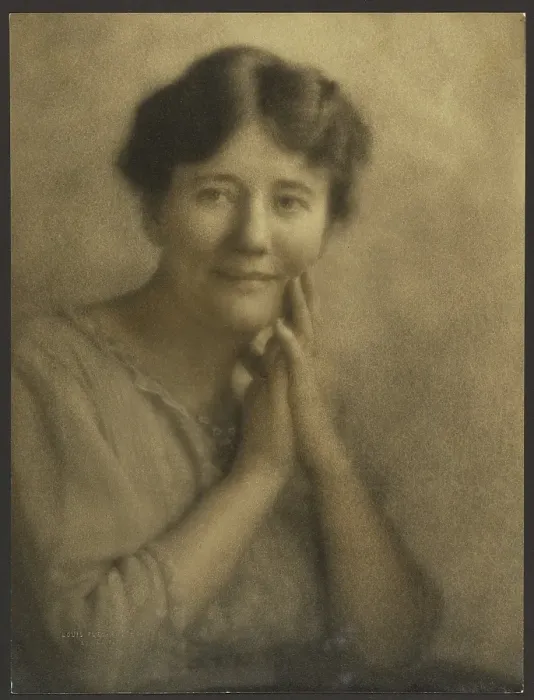 Framed Print : Portrait of a Woman with Hands Clasped at Face, 1907-1924. Creator: Louis Fleckenstein Framed Print : Portrait of a Woman with Hands Clasped at Face, 1907-1924. Creator: Louis Fleckenstein