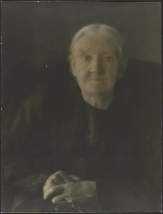 Framed Print : Portrait of a Woman with Hands Folded, 1907-1943. Creator: Louis Fleckenstein Framed Print : Portrait of a Woman with Hands Folded, 1907-1943. Creator: Louis Fleckenstein