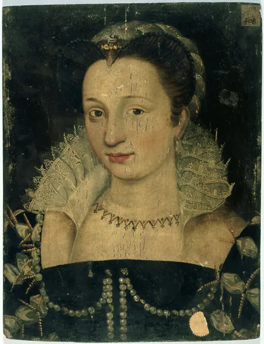 Framed Print : Portrait of a woman, known as Gabrielle d'Estrées (1573-1599), c1590. Creator: Unknown Framed Print : Portrait of a woman, known as Gabrielle d'Estrées (1573-1599), c1590. Creator: Unknown