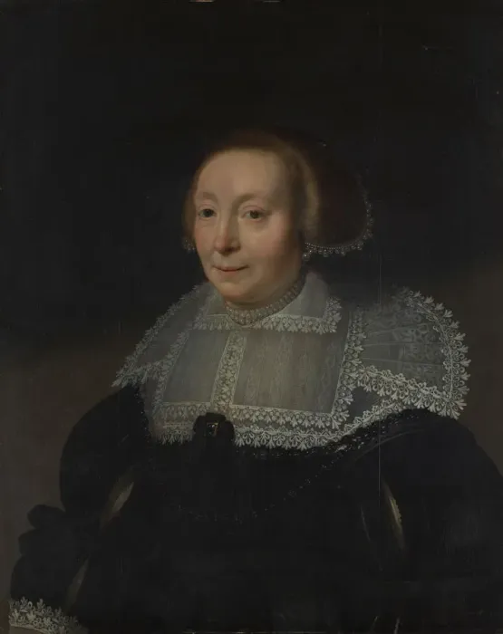 Framed Print : Portrait of a Woman with a Lace Collar, ca. 1632-35. Creator: Michiel van Mierevelt Framed Print : Portrait of a Woman with a Lace Collar, ca. 1632-35. Creator: Michiel van Mierevelt