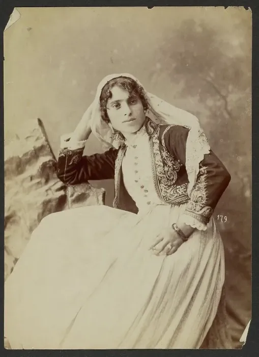 Framed Print : Portrait of woman with lace veil, about 1870-1880. Creator: Unknown Framed Print : Portrait of woman with lace veil, about 1870-1880. Creator: Unknown