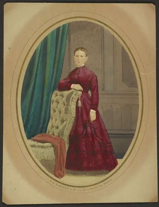 Framed Print : Portrait of a woman, late 1850s. Creator: Oliver Boudrias DeMorat Framed Print : Portrait of a woman, late 1850s. Creator: Oliver Boudrias DeMorat