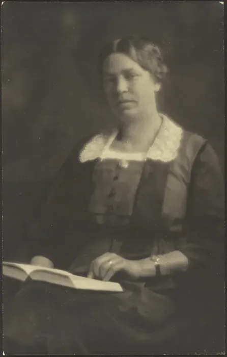 Framed Print : Portrait of a Woman with Open Book, 1907-1943. Creator: Louis Fleckenstein Framed Print : Portrait of a Woman with Open Book, 1907-1943. Creator: Louis Fleckenstein