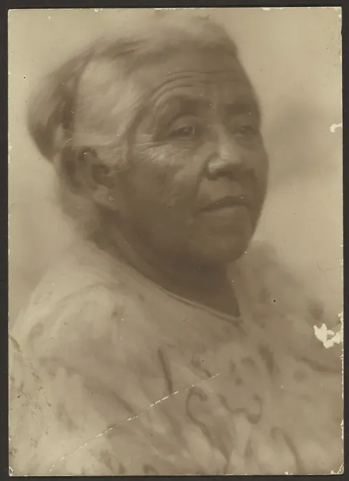 Framed Print : Portrait of a Woman with Patterned Blouse, 1907-1943. Creator: Louis Fleckenstein Framed Print : Portrait of a Woman with Patterned Blouse, 1907-1943. Creator: Louis Fleckenstein