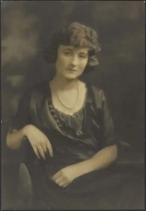 Framed Print : Portrait of a Woman with Pearl Necklace, 1907-1943. Creator: Louis Fleckenstein Framed Print : Portrait of a Woman with Pearl Necklace, 1907-1943. Creator: Louis Fleckenstein