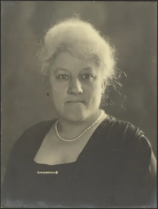 Framed Print : Portrait of a Woman with Pearls and Bar Pin, 1907-1924. Creator: Louis Fleckenstein Framed Print : Portrait of a Woman with Pearls and Bar Pin, 1907-1924. Creator: Louis Fleckenstein