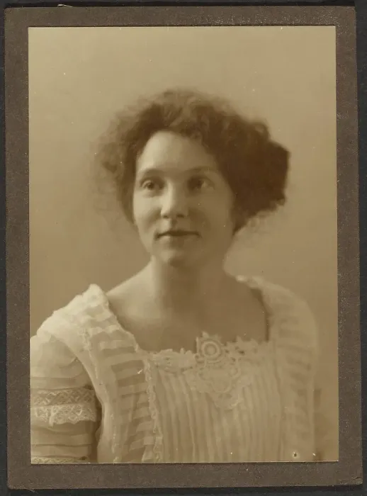 Framed Print : Portrait of a Woman with Pleated Top, 1907-1943. Creator: Louis Fleckenstein Framed Print : Portrait of a Woman with Pleated Top, 1907-1943. Creator: Louis Fleckenstein