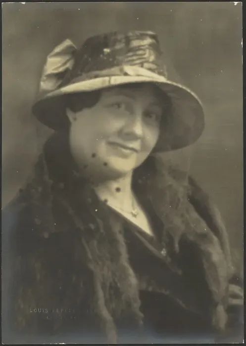 Framed Print : Portrait of a Woman with Polka Dot Veil, 1907-1924. Creator: Louis Fleckenstein Framed Print : Portrait of a Woman with Polka Dot Veil, 1907-1924. Creator: Louis Fleckenstein