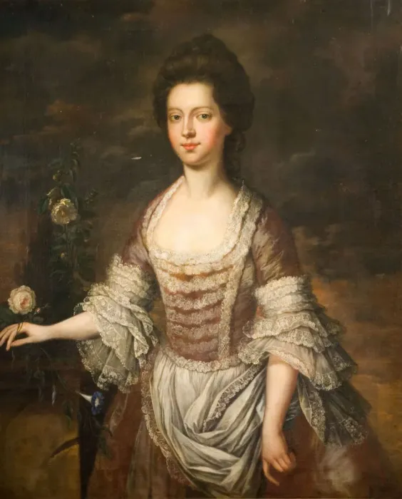Framed Print : Portrait Of A Woman, Possibly Anne Clobery, 1740-1760. Creator: Unknown Framed Print : Portrait Of A Woman, Possibly Anne Clobery, 1740-1760. Creator: Unknown