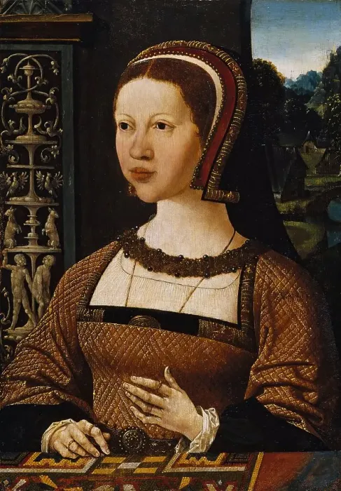 Framed Print : Portrait of a woman, possibly Elisabeth of Denmark, 1524. Creator: Jacob Cornelisz. van Oostsanen Framed Print : Portrait of a woman, possibly Elisabeth of Denmark, 1524. Creator: Jacob Cornelisz. van Oostsanen