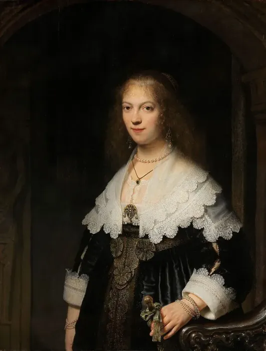Framed Print : Portrait of a Woman, Possibly Maria Trip, 1639. Creator: Rembrandt Harmensz van Rijn Framed Print : Portrait of a Woman, Possibly Maria Trip, 1639. Creator: Rembrandt Harmensz van Rijn
