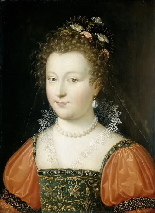Framed Print : Portrait of a Woman (previously identified as Queen Elizabeth I), 1550-1574. Creator: Unknown Framed Print : Portrait of a Woman (previously identified as Queen Elizabeth I), 1550-1574. Creator: Unknown