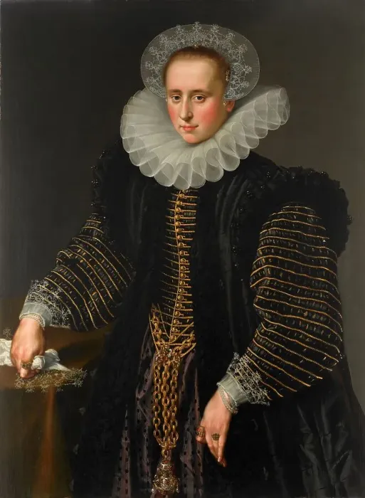 Framed Print : Portrait of a Woman, probably Maria Schuurman (1575-1621), c.1599-c.1600. Creator: Anon Framed Print : Portrait of a Woman, probably Maria Schuurman (1575-1621), c.1599-c.1600. Creator: Anon