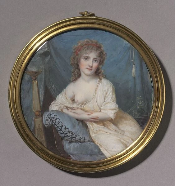 Portrait of a Woman Reclining on a Sofa, c. 1804. Creator: Jean-Antoine Laurent (French