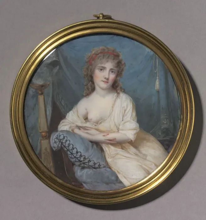 Framed Print : Portrait of a Woman Reclining on a Sofa, c. 1804. Creator: Jean-Antoine Laurent (French Framed Print : Portrait of a Woman Reclining on a Sofa, c. 1804. Creator: Jean-Antoine Laurent (French