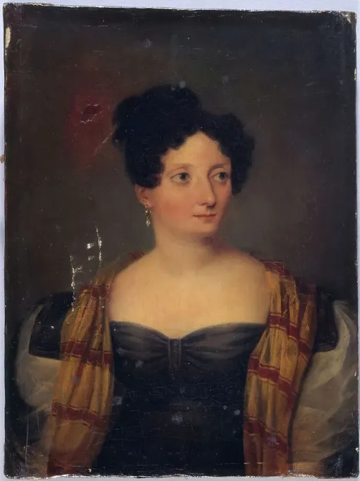 Framed Print : Portrait of a woman (Restoration period), between 1815 and 1830. Creator: Unknown Framed Print : Portrait of a woman (Restoration period), between 1815 and 1830. Creator: Unknown