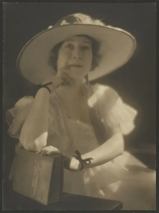 Framed Print : Portrait of a Woman with Ribbons at her Wrists, 1907-1943. Creator: Louis Fleckenstein Framed Print : Portrait of a Woman with Ribbons at her Wrists, 1907-1943. Creator: Louis Fleckenstein