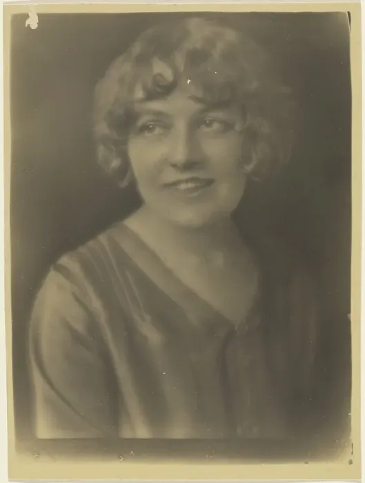 Framed Print : Portrait of a Woman in Satin Shirt, 1907-1943. Creator: Louis Fleckenstein