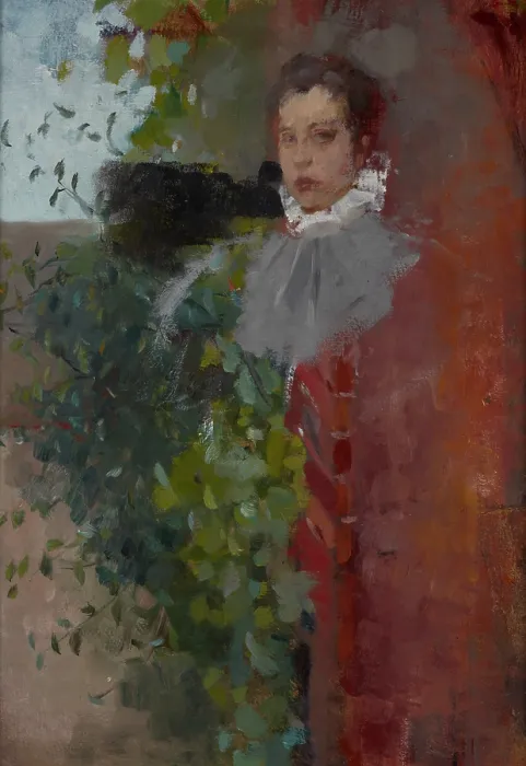 Framed Print : Portrait of a Woman-two-sided painting, c1885. Creator: Olga Boznanska Framed Print : Portrait of a Woman-two-sided painting, c1885. Creator: Olga Boznanska
