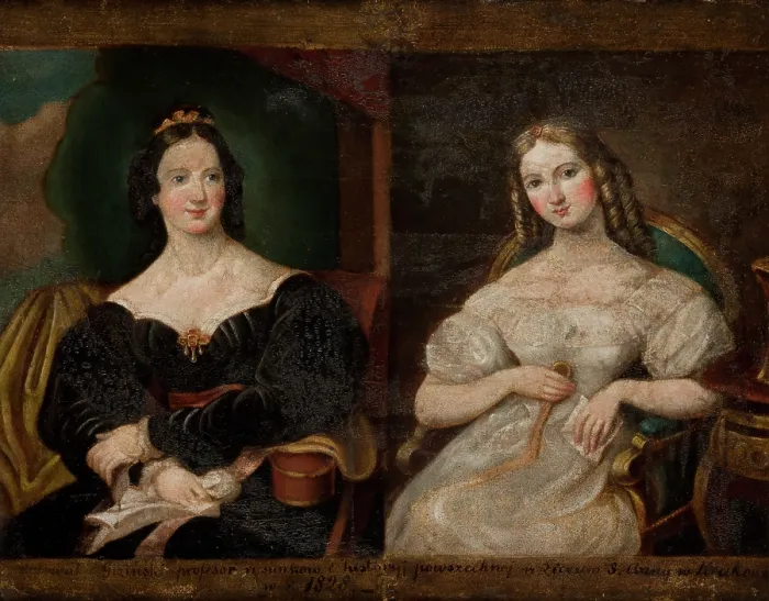 Framed Print : Portrait of Two Women, 1828. Creator: Antoni Gizinski Framed Print : Portrait of Two Women, 1828. Creator: Antoni Gizinski