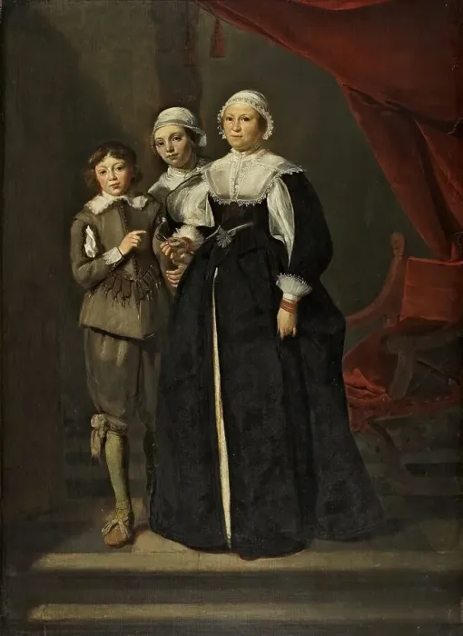 Framed Print : Portrait of Two Women and a Boy, 1632. Creator: Thomas de Keyser Framed Print : Portrait of Two Women and a Boy, 1632. Creator: Thomas de Keyser