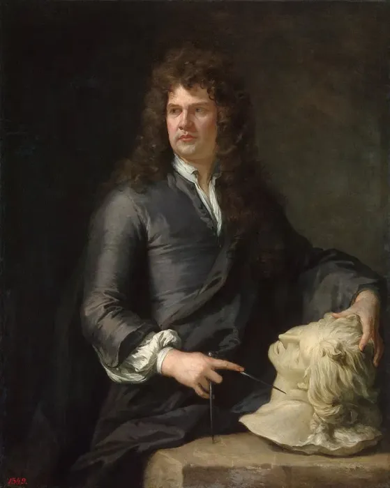 Framed Print : Portrait of the wood carver Grinling Gibbons, (1648-1721), before 1690 Framed Print : Portrait of the wood carver Grinling Gibbons, (1648-1721), before 1690