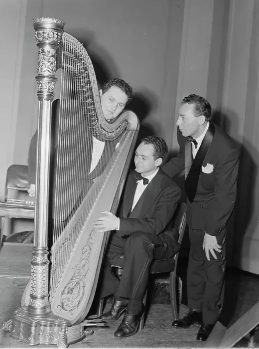 Framed Print : Portrait of Woody Herman, Chubby Jackson, and Abraham Rosen, Carnegie Hall(?), N.Y. Ca. April 1946. Creator: William Paul Gottlieb Framed Print : Portrait of Woody Herman, Chubby Jackson, and Abraham Rosen, Carnegie Hall(?), N.Y. Ca. April 1946. Creator: William Paul Gottlieb