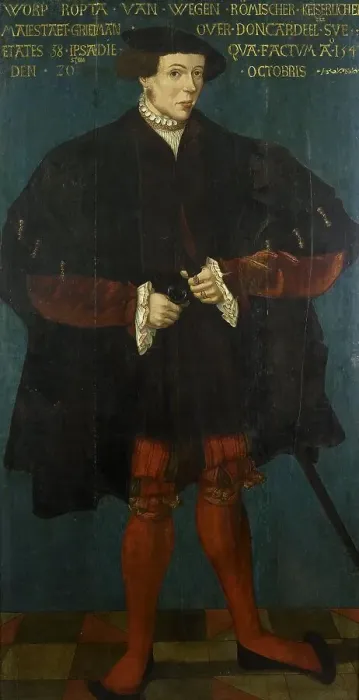 Framed Print : Portrait of Worp van Ropta, Chief Magistrate of East Dongeradeel, 1542. Creator: Friese School 1542 Framed Print : Portrait of Worp van Ropta, Chief Magistrate of East Dongeradeel, 1542. Creator: Friese School 1542