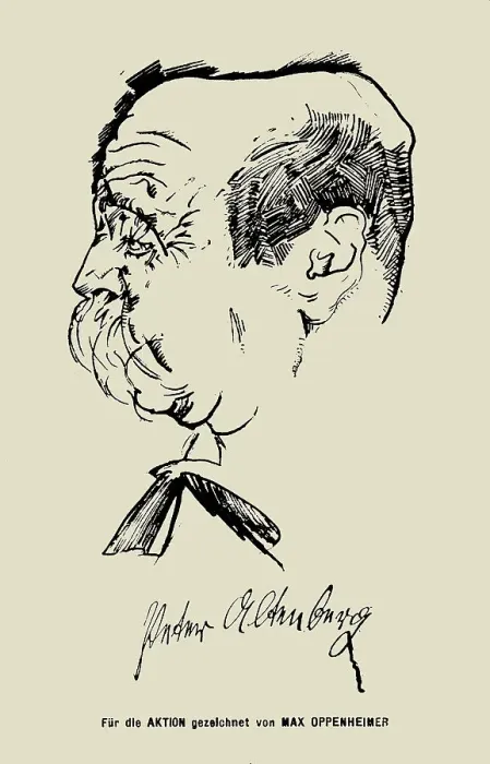 Framed Print : Portrait of writer Peter Altenberg (1859-1919). Creator: Oppenheimer, Max (1885-1954) Framed Print : Portrait of writer Peter Altenberg (1859-1919). Creator: Oppenheimer, Max (1885-1954)