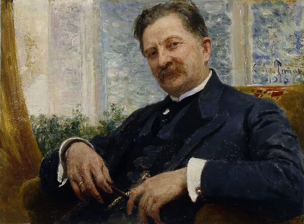 Portrait of Y. M. Vengerov, 1916. Artist: Repin, Ilya Yefimovich (1844-1930)
