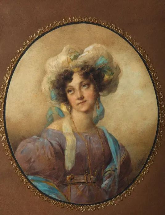Framed Print : Portrait of Yelena Alexandrovna Golitsyna, nee Naryshkina (1785-1855), 1820s. Artist: Anonymous Framed Print : Portrait of Yelena Alexandrovna Golitsyna, nee Naryshkina (1785-1855), 1820s. Artist: Anonymous