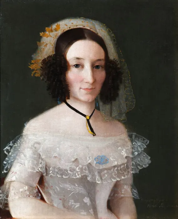 Framed Print : Portrait of Yelizaveta Alexeyevna Benkendorf, nee Janova, 1845. Artist: Tulov, Fyodor Andreevich (1792-1855) Framed Print : Portrait of Yelizaveta Alexeyevna Benkendorf, nee Janova, 1845. Artist: Tulov, Fyodor Andreevich (1792-1855)