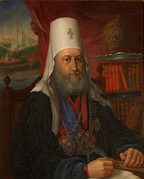 Portrait of Yevgeny Bolkhovitinov (1767-1837), Metropolitan of Kiev and Galicia, 1837. Artist: Kalashnikov, Alexei Afanasyevich (1795-1852)