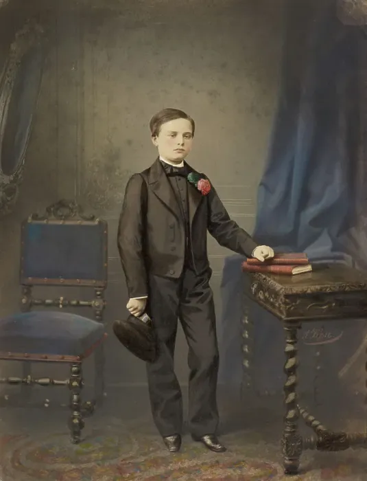 Framed Print : Portrait of a Young Boy, about 1860-1869. Creator: Alexandre Ken Framed Print : Portrait of a Young Boy, about 1860-1869. Creator: Alexandre Ken