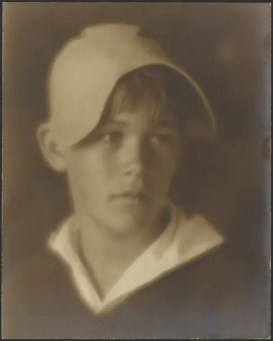 Framed Print : Portrait of a Young Boy in Cap, 1907-1943. Creator: Louis Fleckenstein Framed Print : Portrait of a Young Boy in Cap, 1907-1943. Creator: Louis Fleckenstein