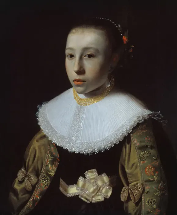 Framed Print : Portrait of a Young Girl, 1633 / 35. Creator: Pieter Dubordieu Framed Print : Portrait of a Young Girl, 1633 / 35. Creator: Pieter Dubordieu