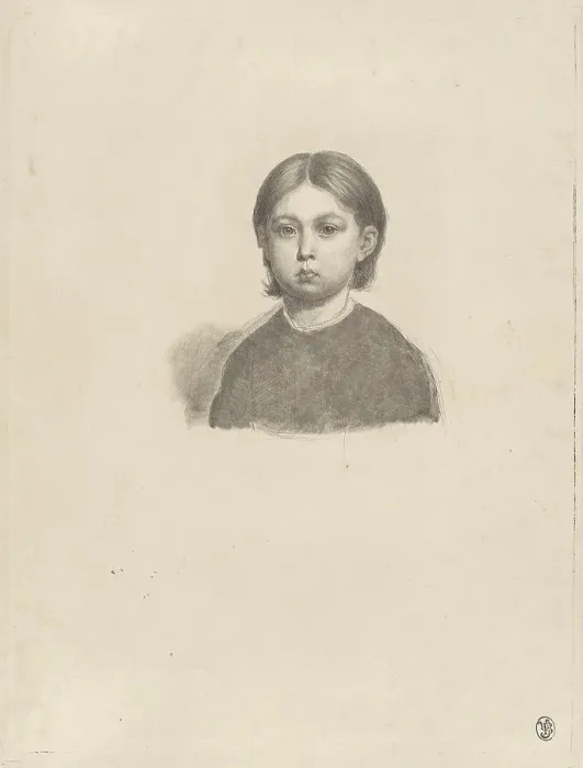 Framed Print : Portrait of a young girl, 1832. Creator: Luigi Calamatta Framed Print : Portrait of a young girl, 1832. Creator: Luigi Calamatta