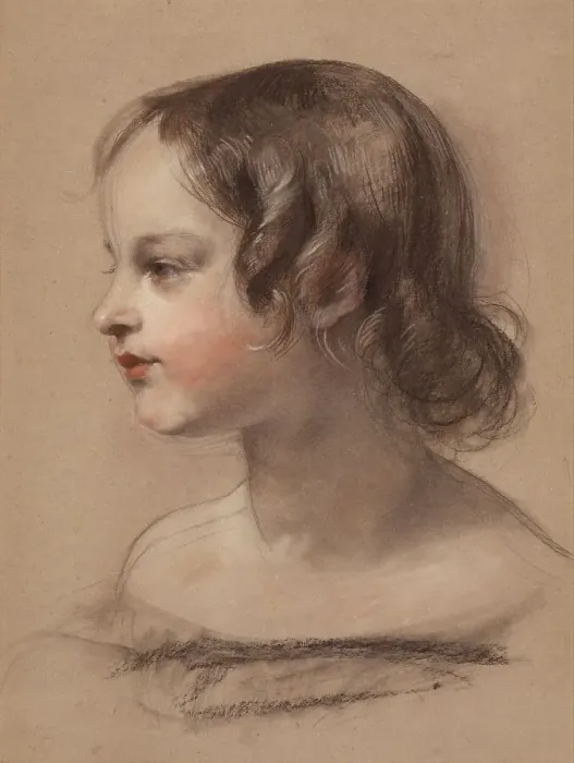 Framed Print : Portrait of a Young Girl, about 1840-1845. Creator: Edwin Henry Landseer Framed Print : Portrait of a Young Girl, about 1840-1845. Creator: Edwin Henry Landseer