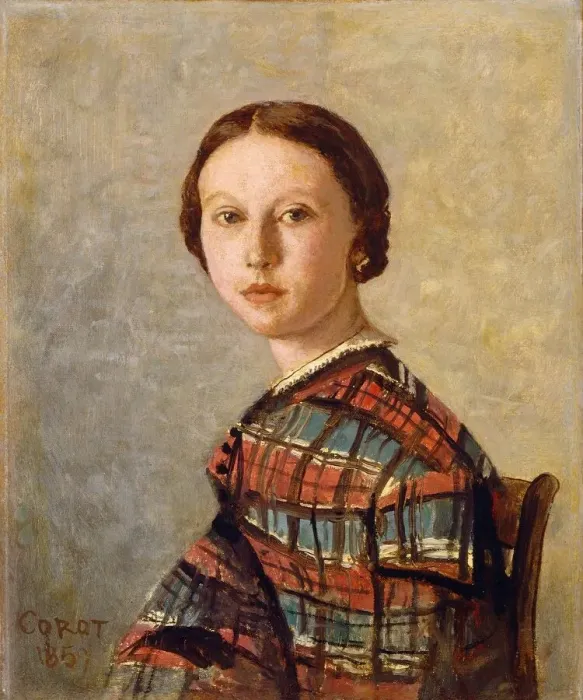 Framed Print : Portrait of a Young Girl, 1850 or 1859. Creator: Jean-Baptiste-Camille Corot Framed Print : Portrait of a Young Girl, 1850 or 1859. Creator: Jean-Baptiste-Camille Corot