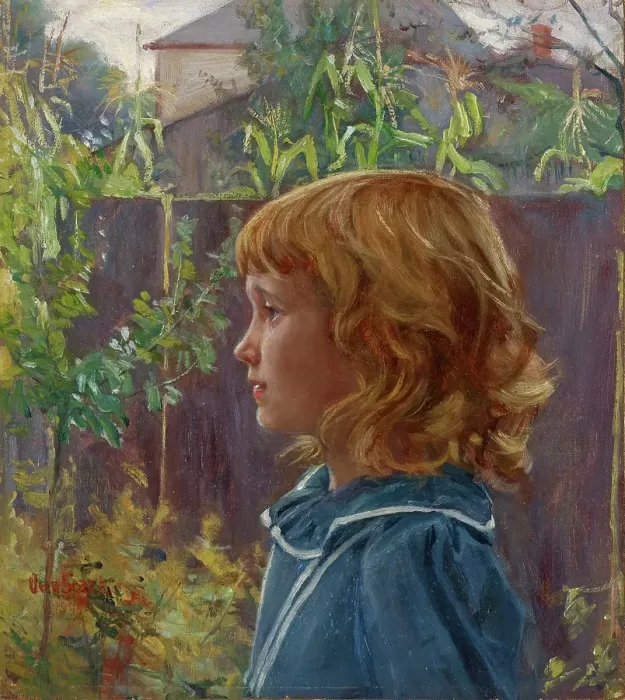 Framed Print : Portrait of a Young Girl, 1898. Creator: Otto Stark Framed Print : Portrait of a Young Girl, 1898. Creator: Otto Stark