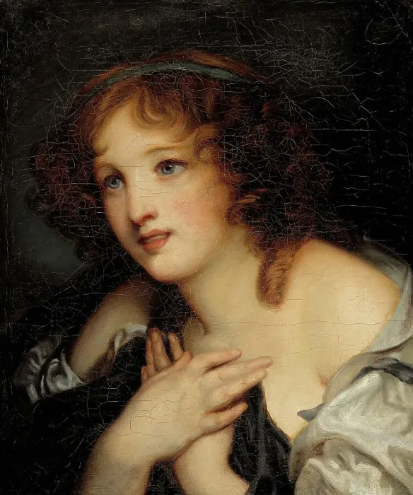 Framed Print : Portrait of a young girl. Creator: Ecole Francaise Framed Print : Portrait of a young girl. Creator: Ecole Francaise