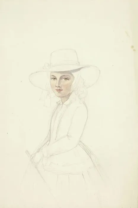 Framed Print : Portrait of Young Girl with Hat and Crop, n. d. Creator: Elizabeth Murray Framed Print : Portrait of Young Girl with Hat and Crop, n. d. Creator: Elizabeth Murray