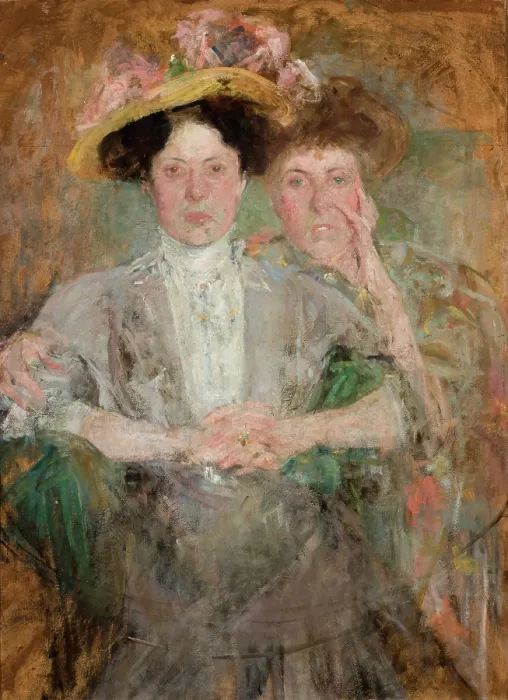 Framed Print : Portrait of Two Young Ladies, c1904. Creator: Olga Boznanska Framed Print : Portrait of Two Young Ladies, c1904. Creator: Olga Boznanska