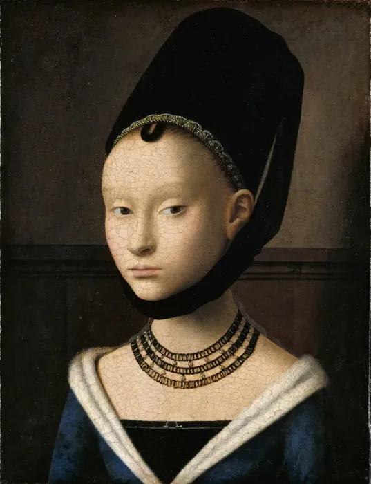 Framed Print : Portrait of a Young Lady, c. 1450. Artist: Christus, Petrus (1410 / 20-1475 / 76) Framed Print : Portrait of a Young Lady, c. 1450. Artist: Christus, Petrus (1410 / 20-1475 / 76)