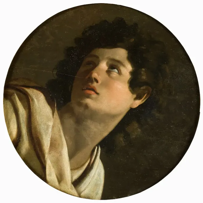 Framed Print : Portrait of a Young Man, 17th century. Creator: School of Caravaggio Framed Print : Portrait of a Young Man, 17th century. Creator: School of Caravaggio