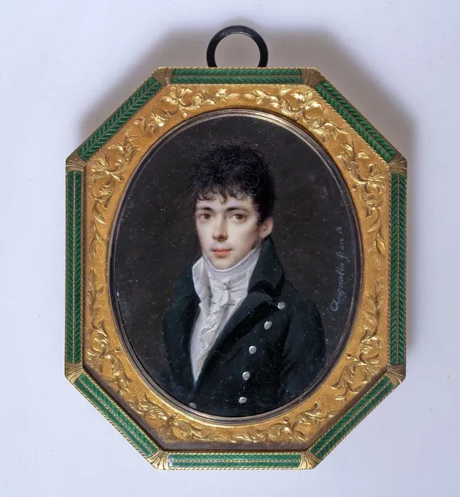 Framed Print : Portrait of a young man, between 1800 and 1850. Creator: Charles Guillaume Alexandre Bourgeois Framed Print : Portrait of a young man, between 1800 and 1850. Creator: Charles Guillaume Alexandre Bourgeois