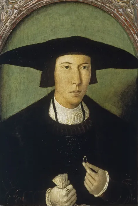 Framed Print : Portrait of a Young Man. Artist: Mostaert, Jan (1472 / 73-1555 / 56) Framed Print : Portrait of a Young Man. Artist: Mostaert, Jan (1472 / 73-1555 / 56)