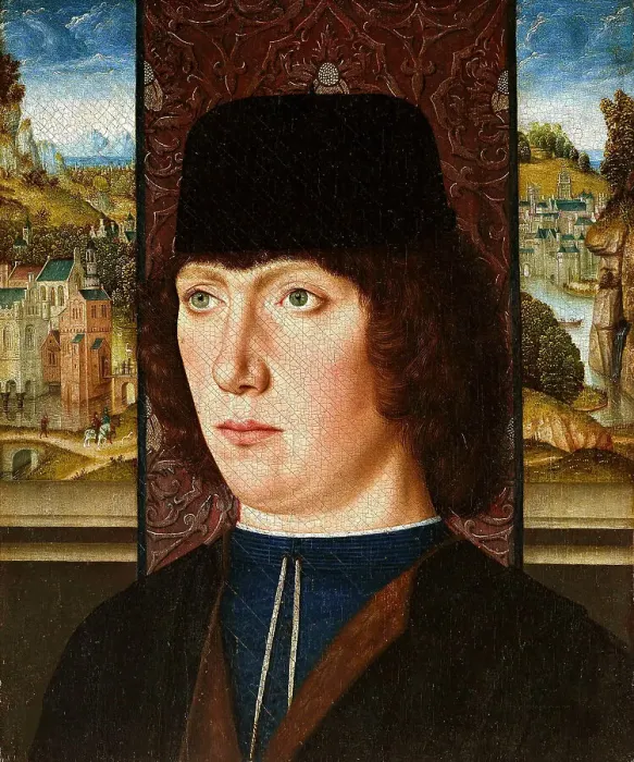 Framed Print : Portrait of young man, c. 1480-1485. Creator: Master of the legend of St. Ursula (active ca 1485) Framed Print : Portrait of young man, c. 1480-1485. Creator: Master of the legend of St. Ursula (active ca 1485)